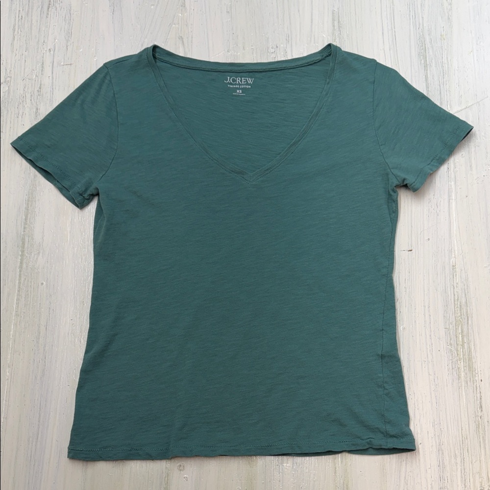 💚5/$25 SALE!💚 J. Crew Short Sleeve Vintage Cotton Green Tee Sz XS